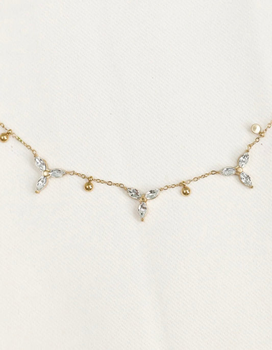 Collier dorée strass