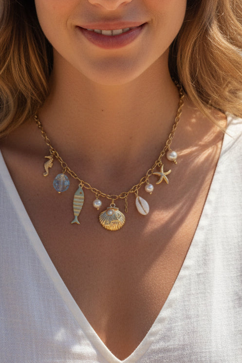 Collier été bleu