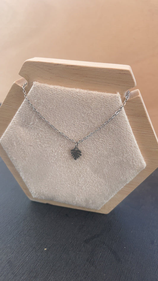 Bracelet feuille acier inoxydable
