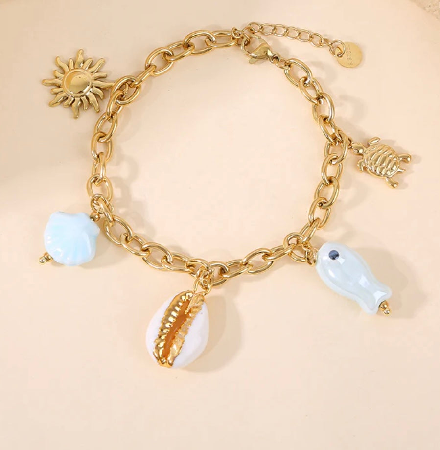 Bracelet poissons bleu