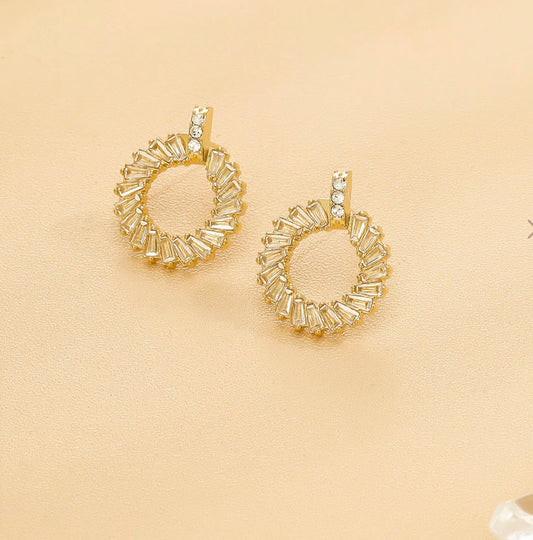 Boucle d’oreille rond strass