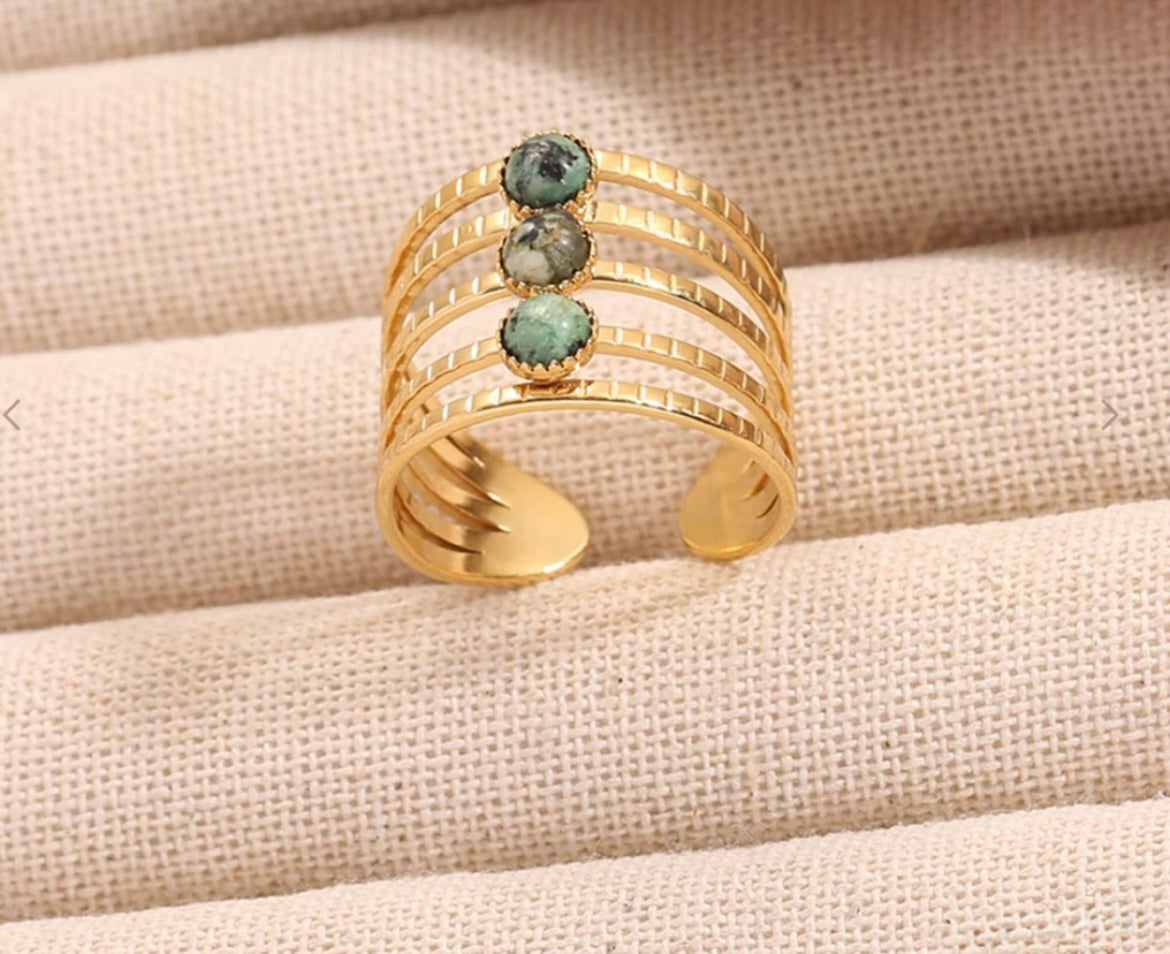 Bague pierre verte