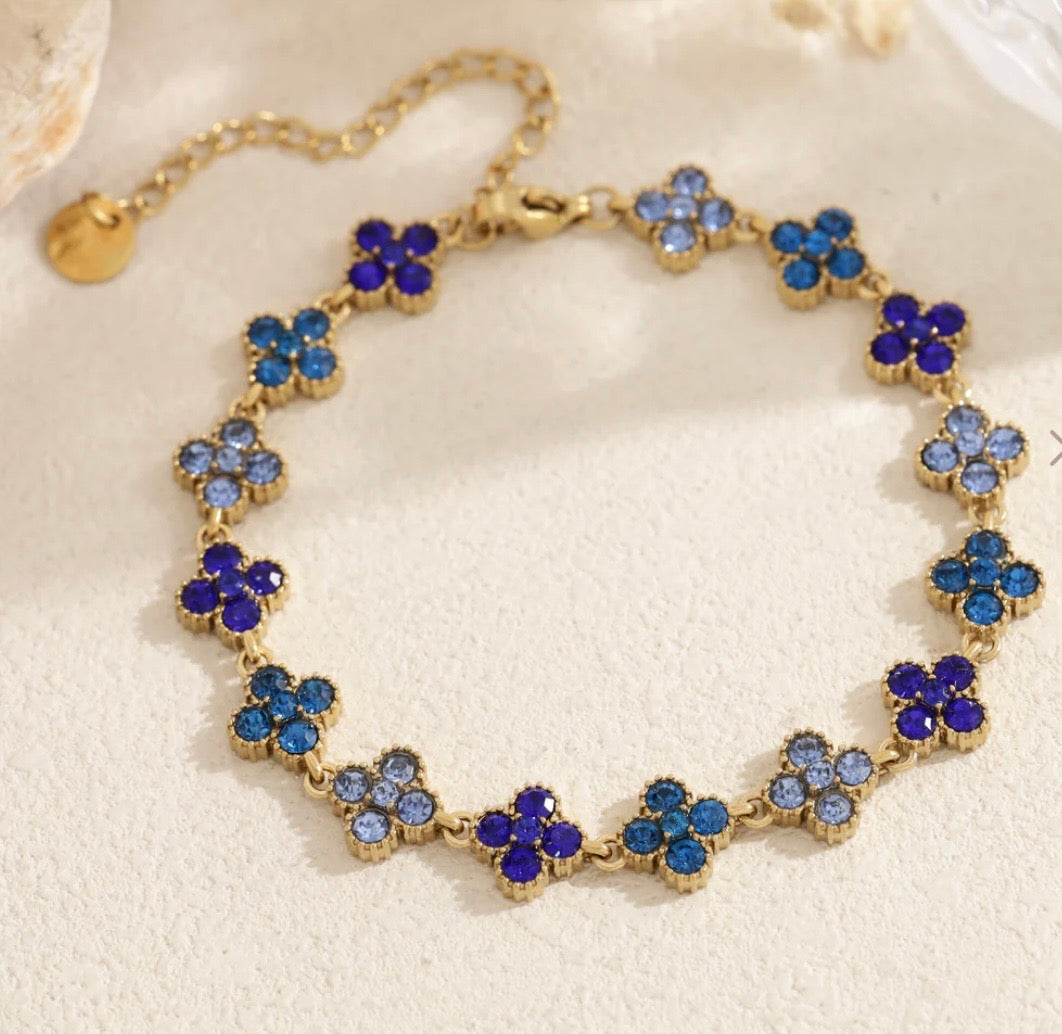 Bracelet strass bleu
