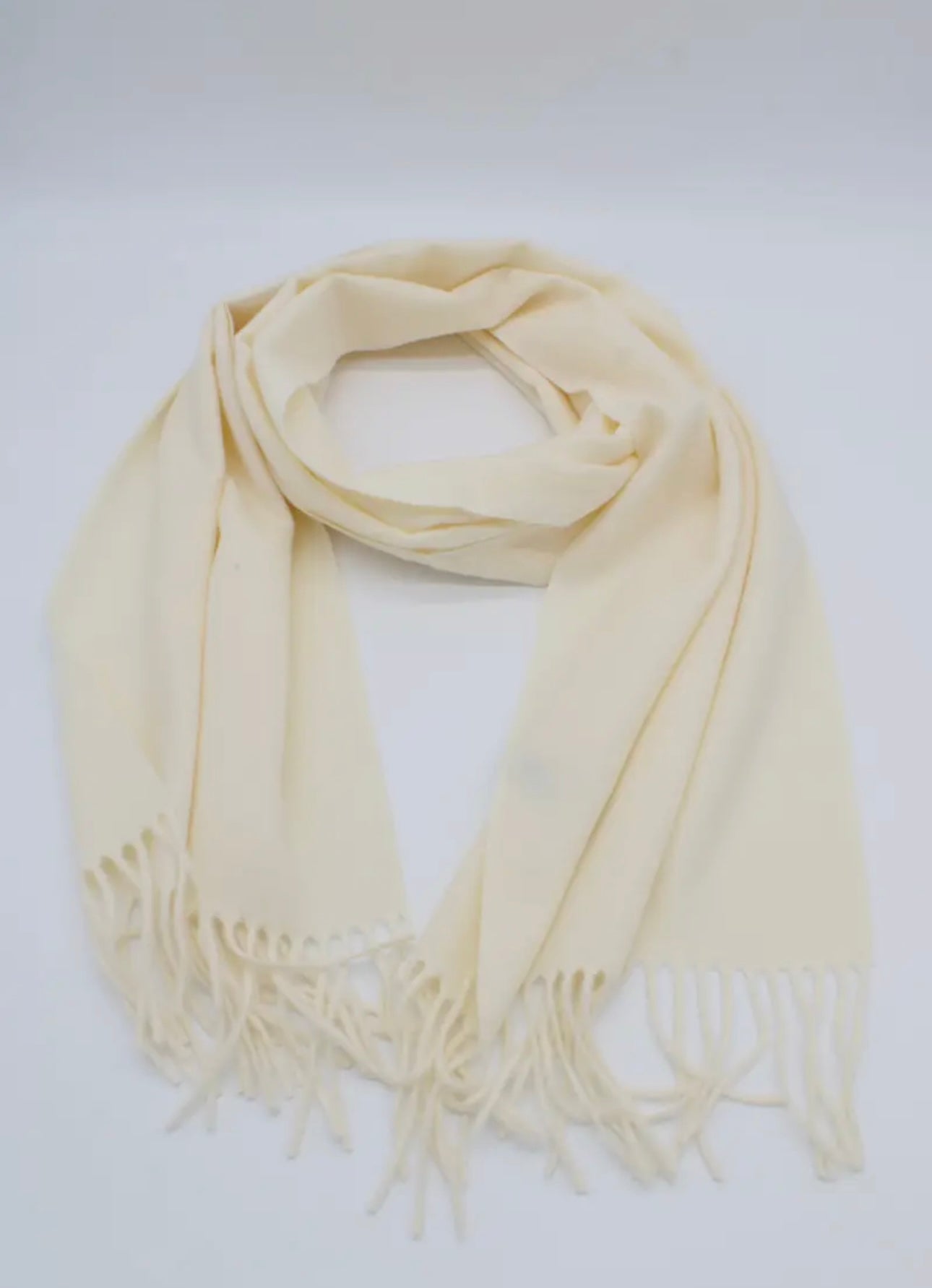 Écharpe sensation cachemire uni fine blanc cassé