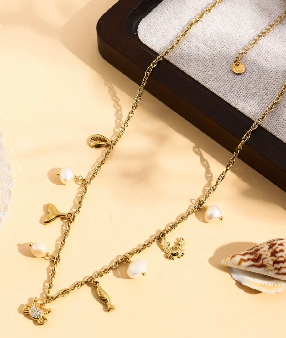 Collier crabe strass