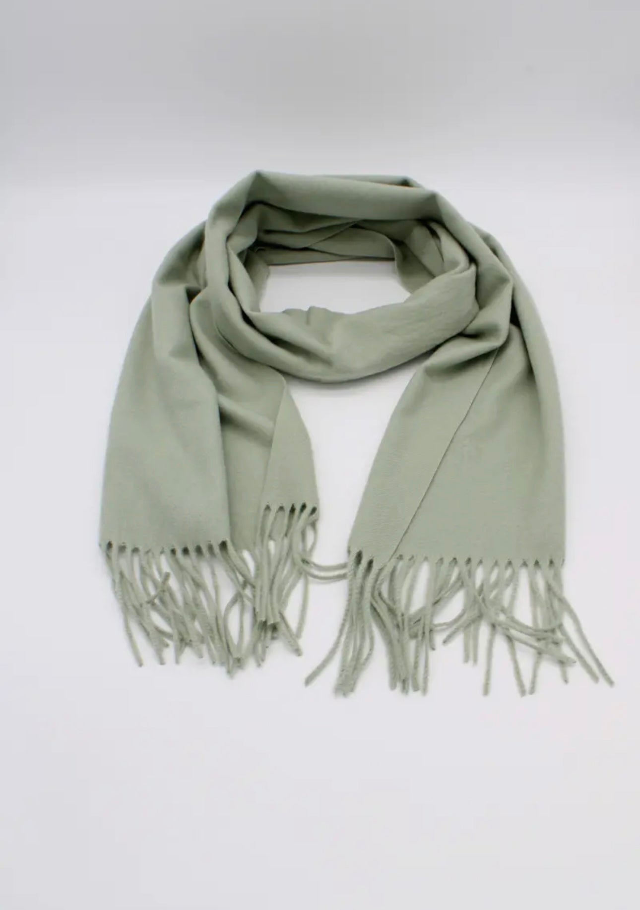 Écharpe sensation cachemire uni fine vert pomme