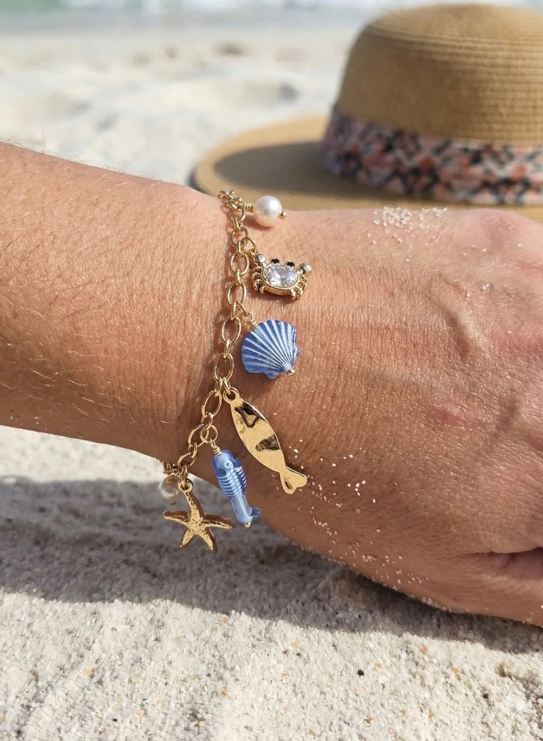 Bracelet coquillage bleu