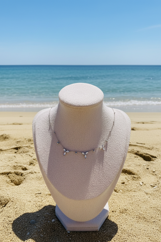 Collier argenté strass