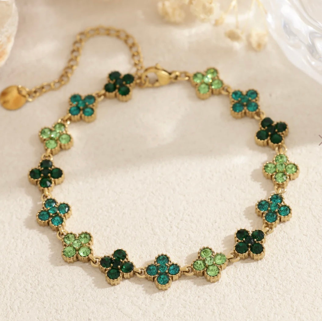 Bracelet strass vert