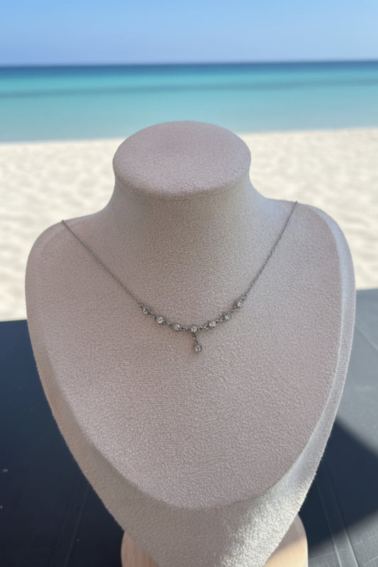 Collier argenté strass
