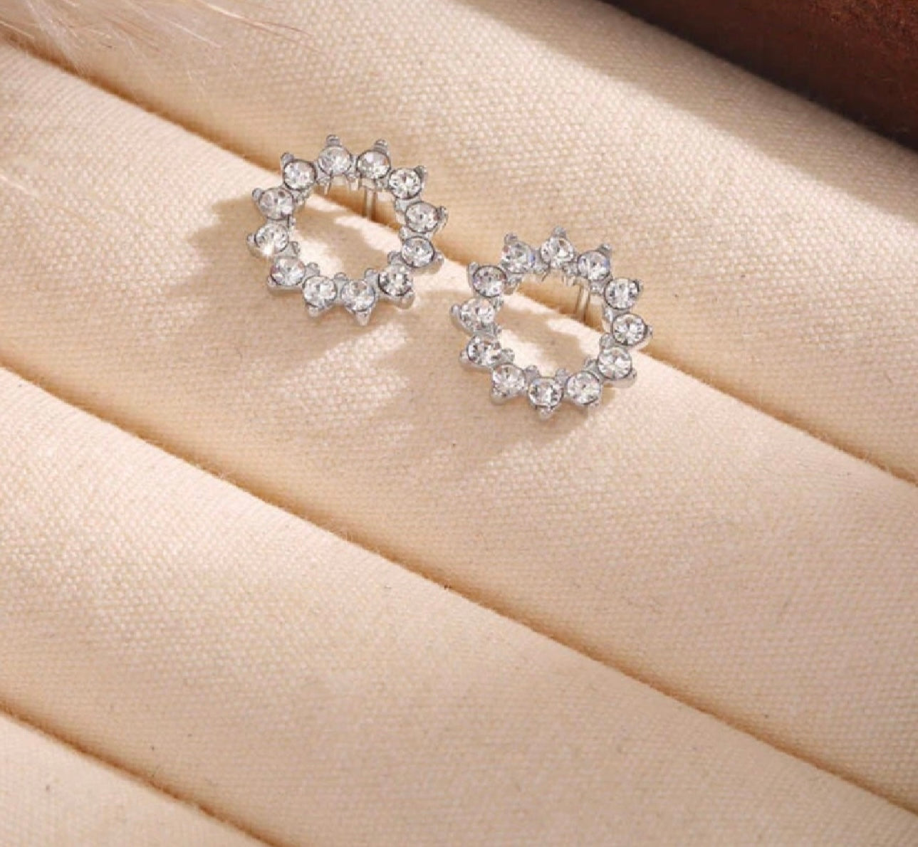 Boucle d’oreille strass rond