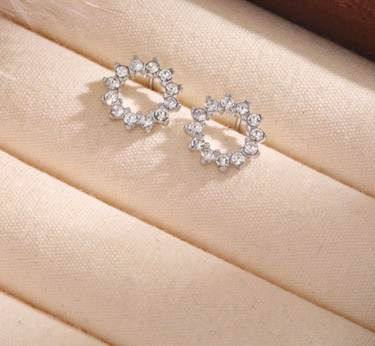 Boucle d’oreille strass rond