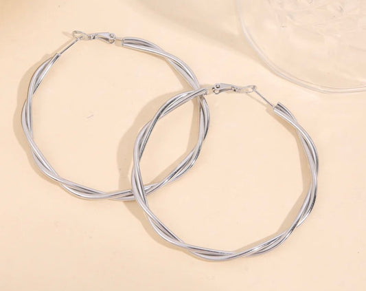 Boucle d’oreille créole argenté