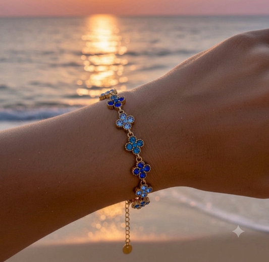Bracelet strass bleu