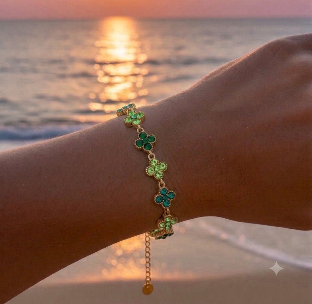 Bracelet strass vert