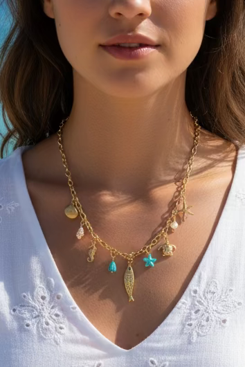 Collier bleu marins