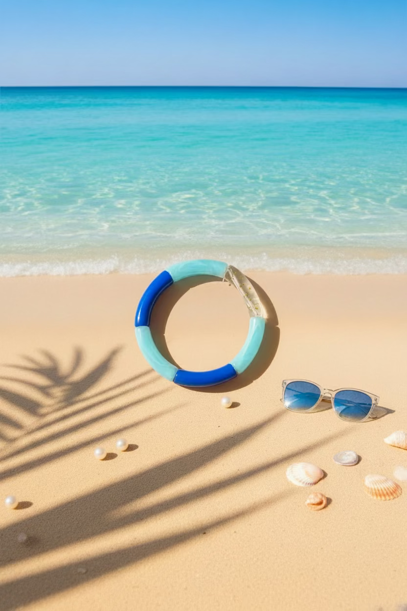 Bracelet jonc bleu océan